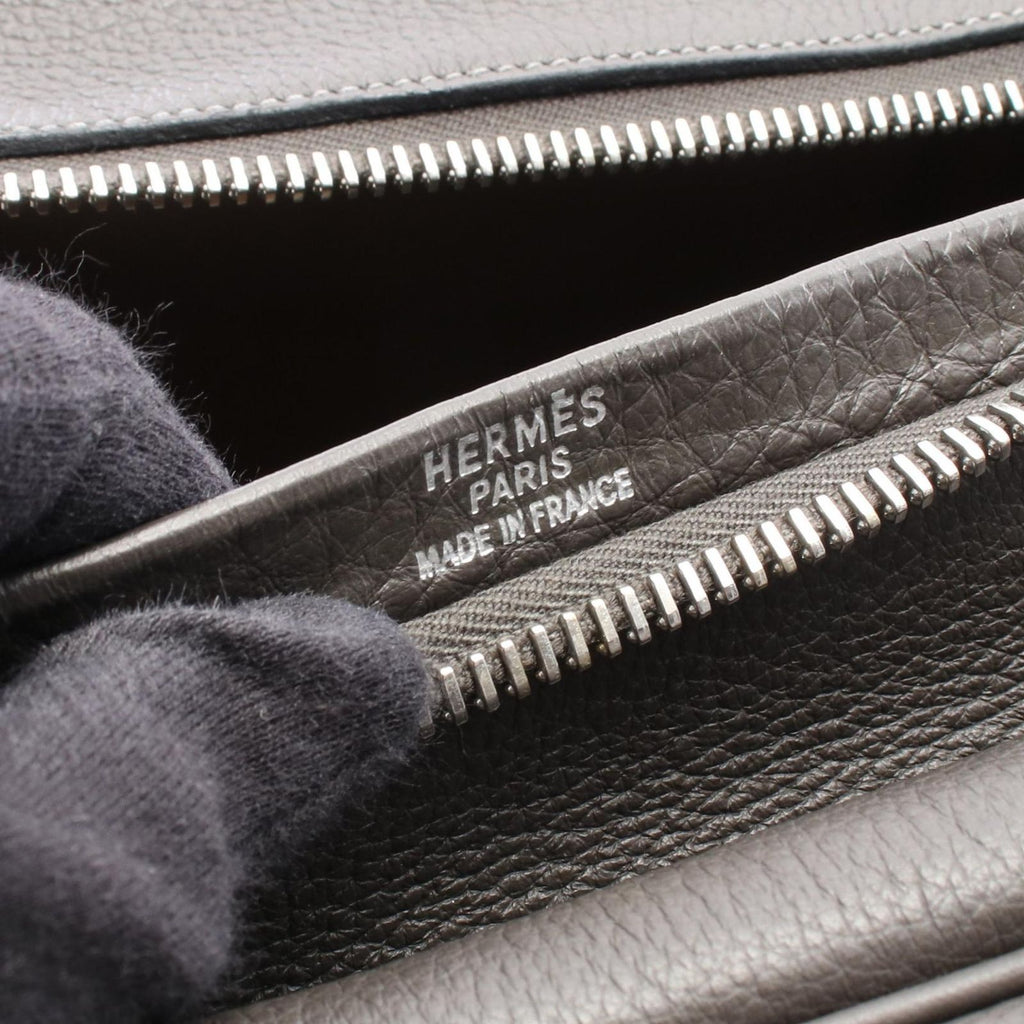 Hermes Boston Bag Plume 45 Graphite Leather — view 4