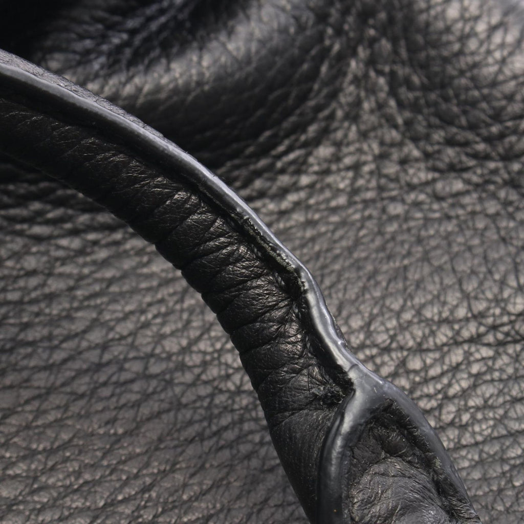 Prada Handbag Triangle Plate 2-Way Black Leather Logo Tote — view 6
