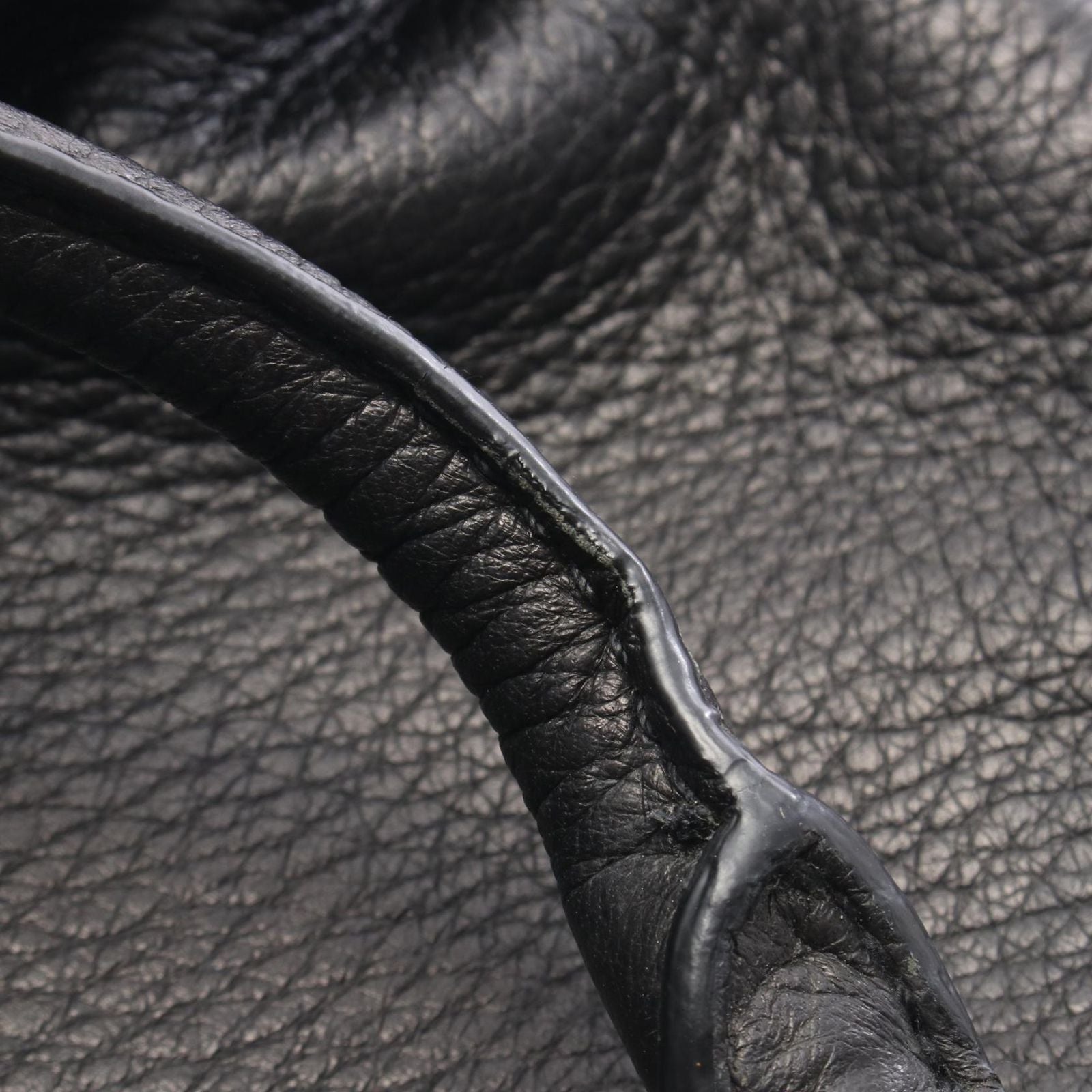 Prada Handbag Triangle Plate 2-Way Black Leather Logo Tote — view 6