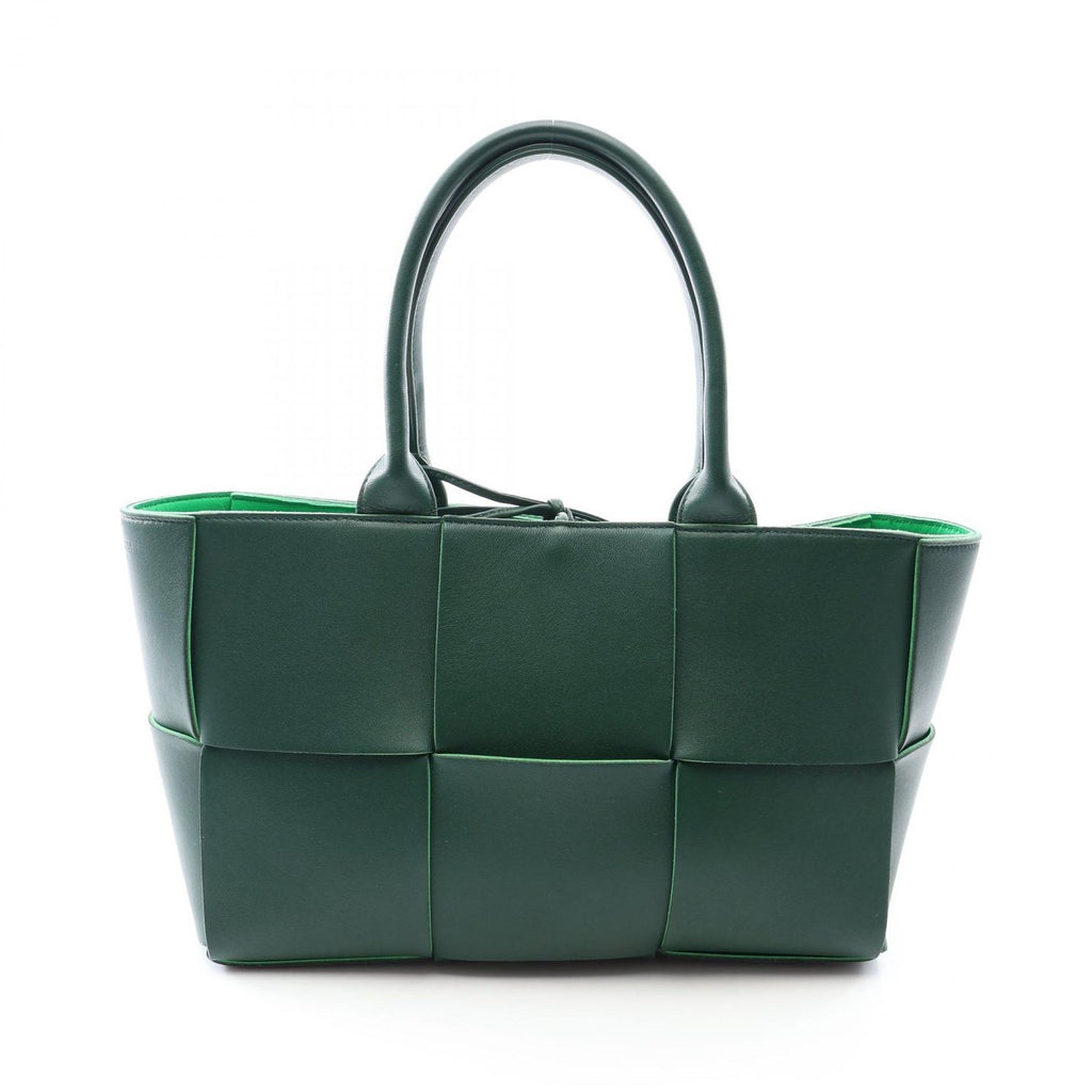 Bottega Veneta Handbag Arco Small Maxi Intrecciato Green Leather Tote
