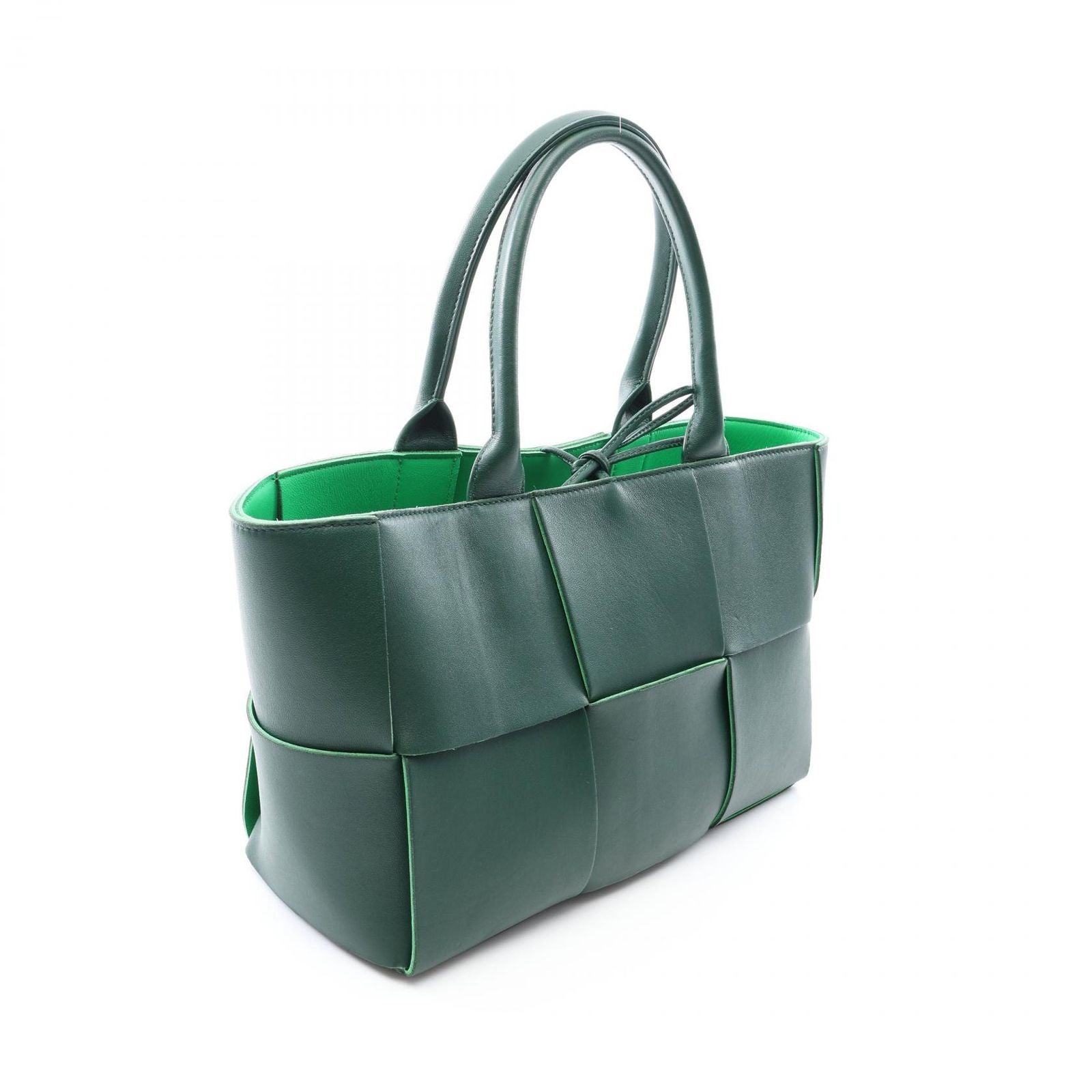 Bottega Veneta Handbag Arco Small Maxi Intrecciato Green Leather Tote — view 2