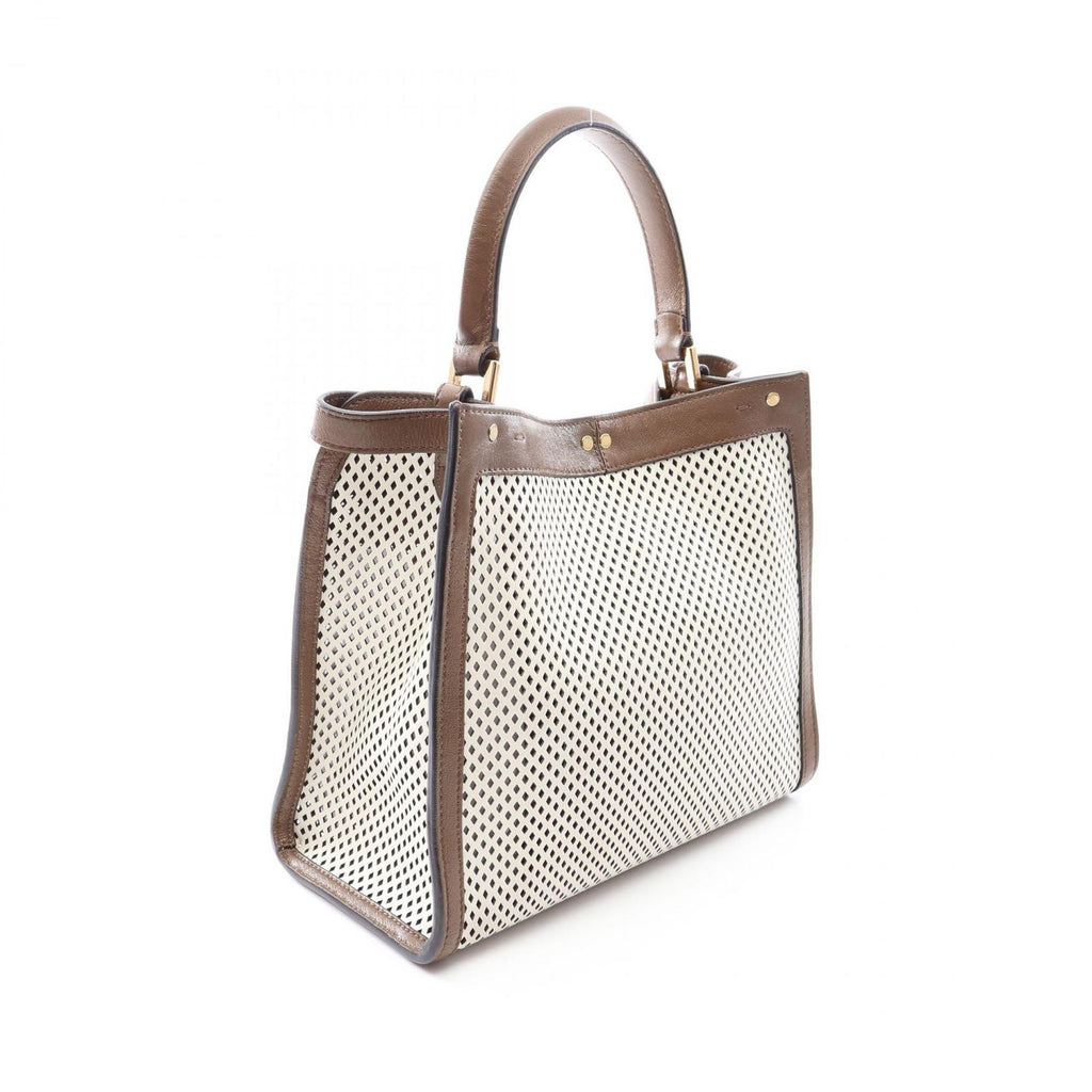 Fendi Handbag Peekaboo X-lite Perforated White Brown Leather — view 2