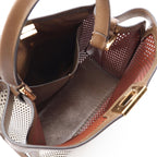 Fendi Handbag Peekaboo X-lite Perforated White Brown Leather — view 3