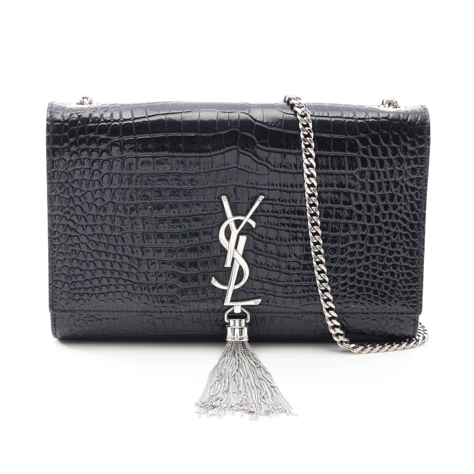 Saint Laurent Paris Shoulder Bag Kate Monogram Croco