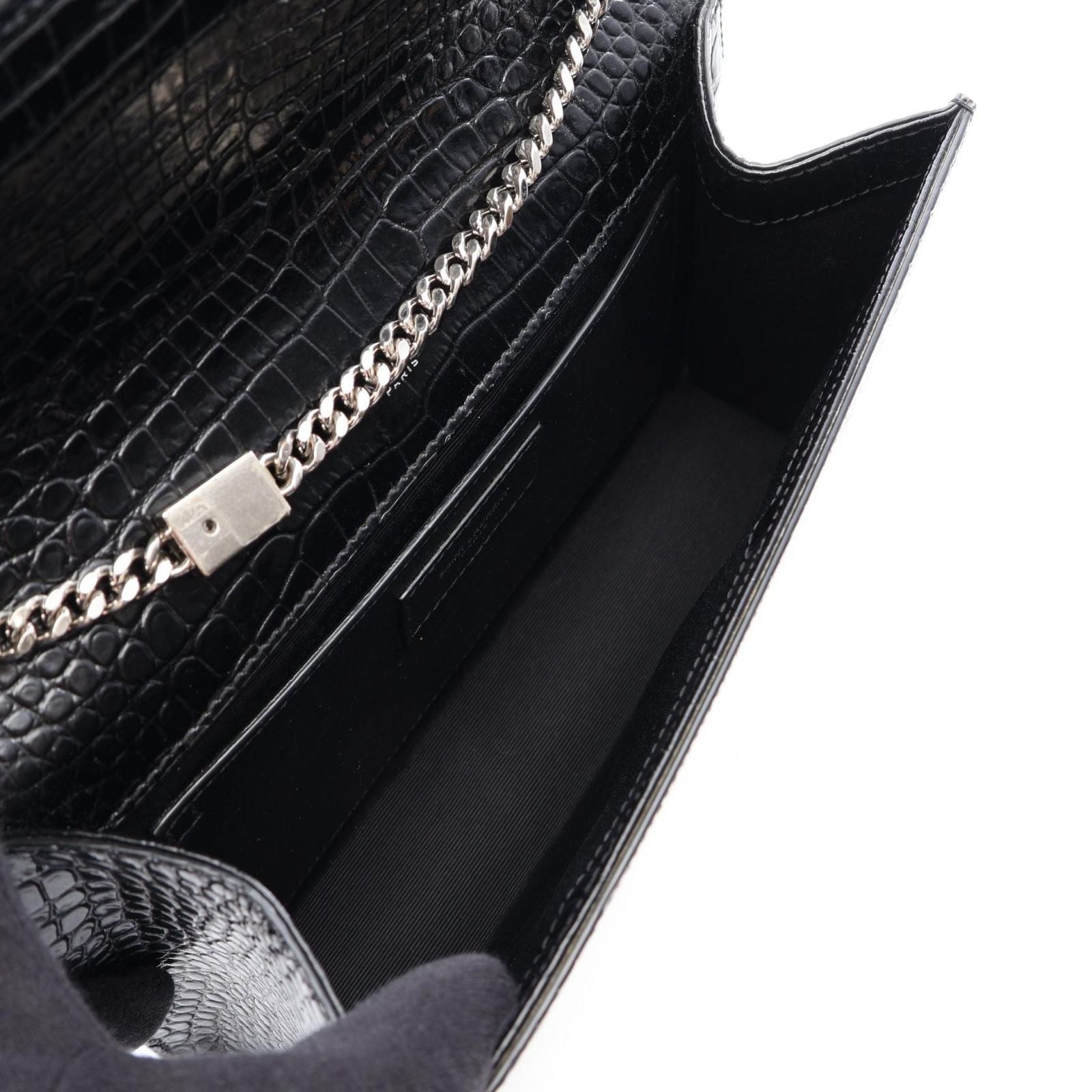 Saint Laurent Paris Shoulder Bag Kate Monogram Croco — view 3