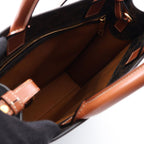 Celine Tote Small Vertical Cover Triomphe 2-Way Black Brown Canvas Leather — view 3