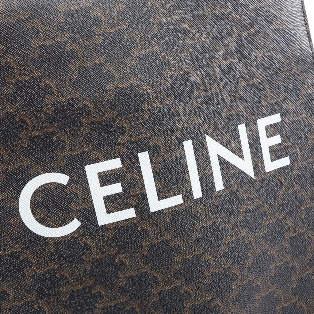 Celine Tote Small Vertical Cover Triomphe 2-Way Black Brown Canvas Leather — view 4