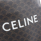 Celine Tote Small Vertical Cover Triomphe 2-Way Black Brown Canvas Leather — view 4