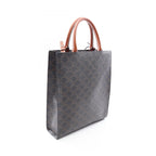 Celine Tote Small Vertical Cover Triomphe 2-Way Black Brown Canvas Leather — view 2