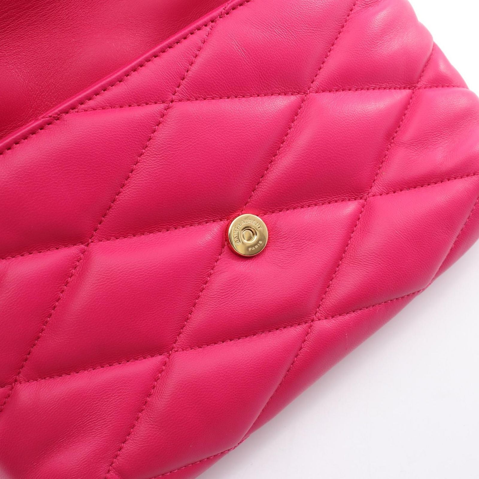 Saint Laurent Paris Shoulder Bag Fuchsia Pink Leather le 57 Hobo — view 6