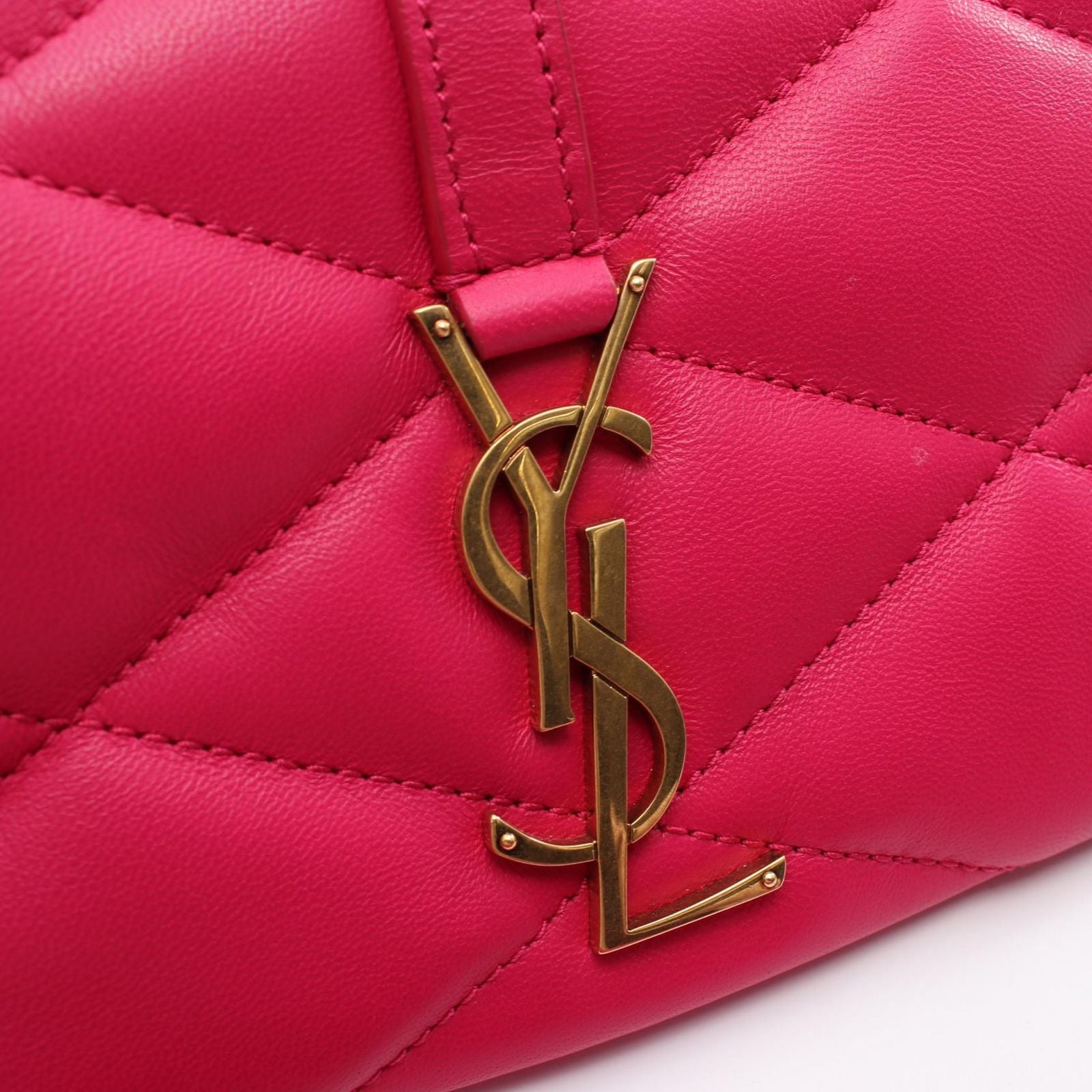 Saint Laurent Paris Shoulder Bag Fuchsia Pink Leather le 57 Hobo — view 8