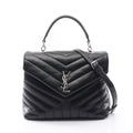 Saint Laurent Paris Handbag Loulou Top Handle Bag 2-Way Black Leather