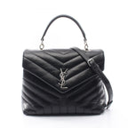 Saint Laurent Paris Handbag Loulou Top Handle Bag 2-Way Black Leather