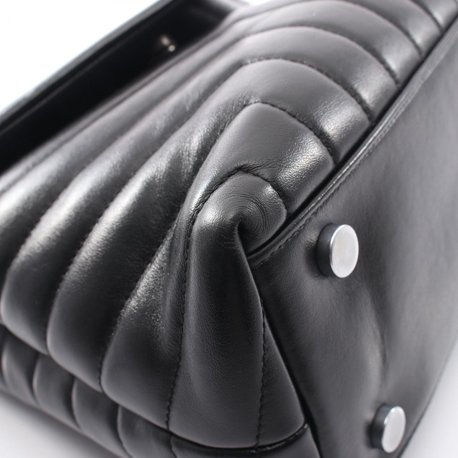 Saint Laurent Paris Handbag Loulou Top Handle Bag 2-Way Black Leather — view 6