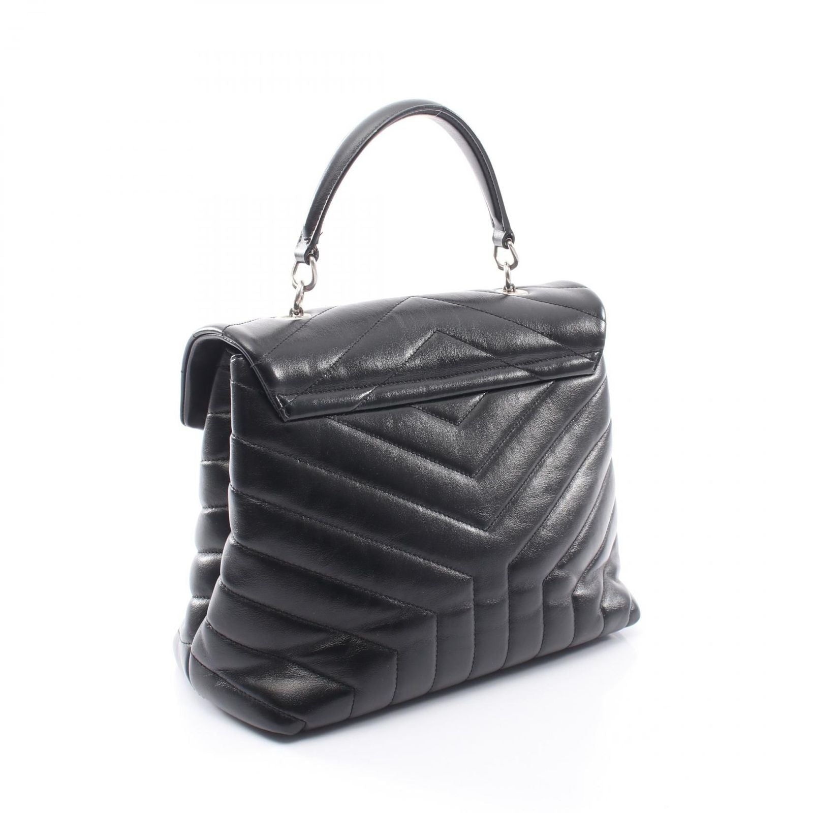 Saint Laurent Paris Handbag Loulou Top Handle Bag 2-Way Black Leather — view 2