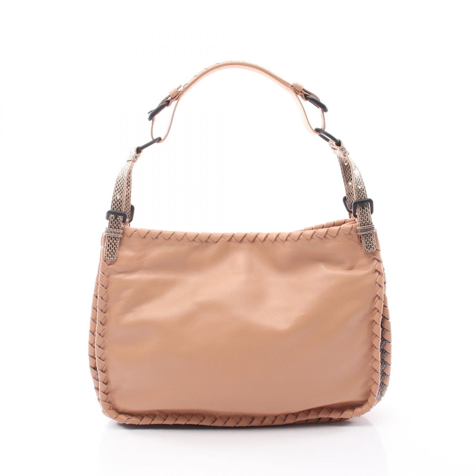 Bottega Veneta Shoulder Bag Intrecciato Beige Leather Exotic Cles the