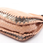 Bottega Veneta Shoulder Bag Intrecciato Beige Leather Exotic Cles the — view 6