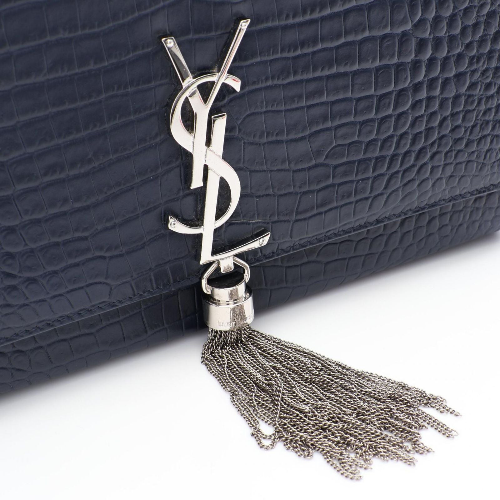 Saint Laurent Paris Shoulder Bag Kate Monogram Croco — view 8
