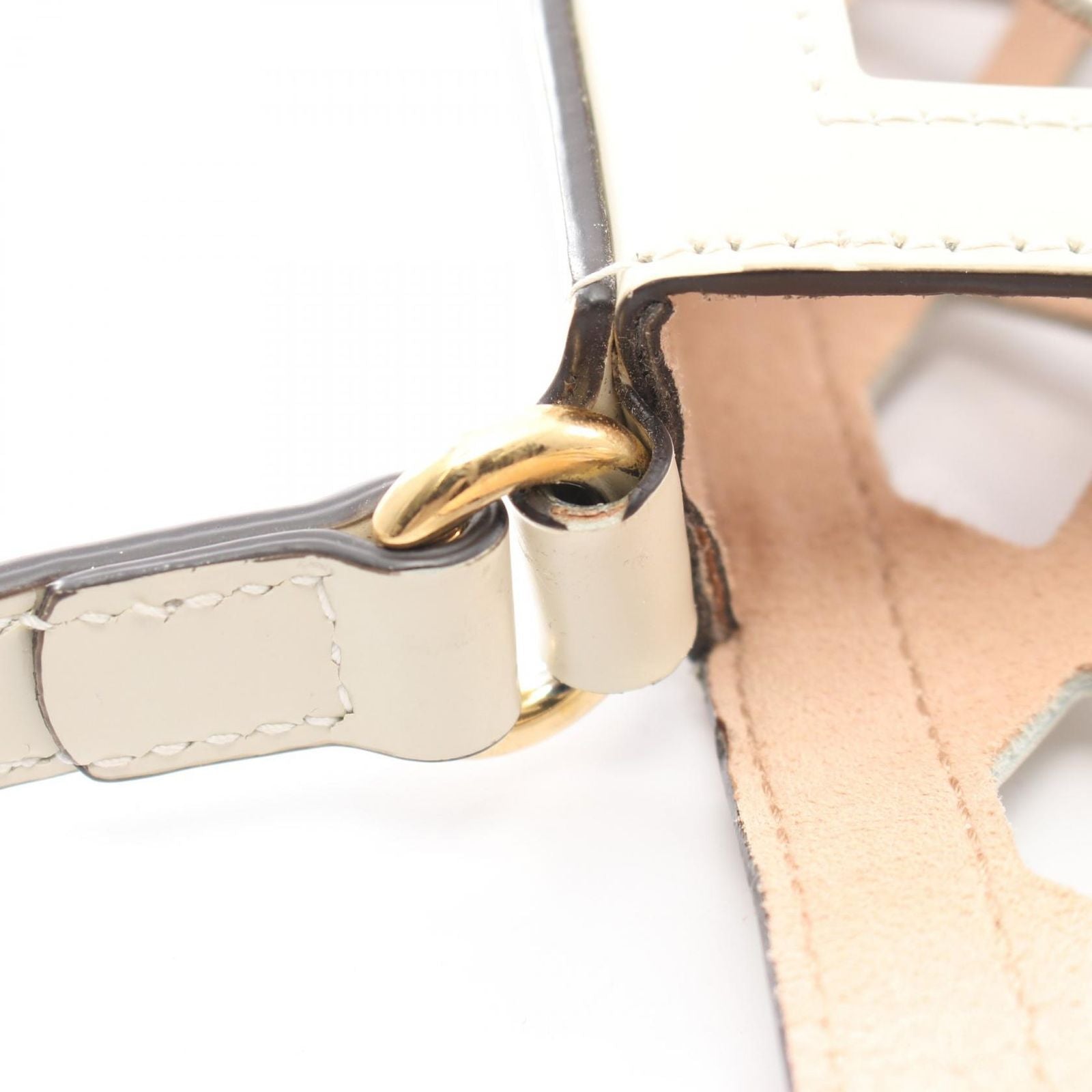 Gucci Shoulder Bag Cutout Floral Canvas Off White Leather — view 9