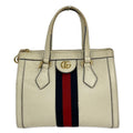 Gucci Tote Ivory Dark Navy Red Leather