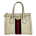 Gucci Tote Ivory Dark Navy Red Leather