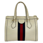 Gucci Tote Ivory Dark Navy Red Leather — view 3