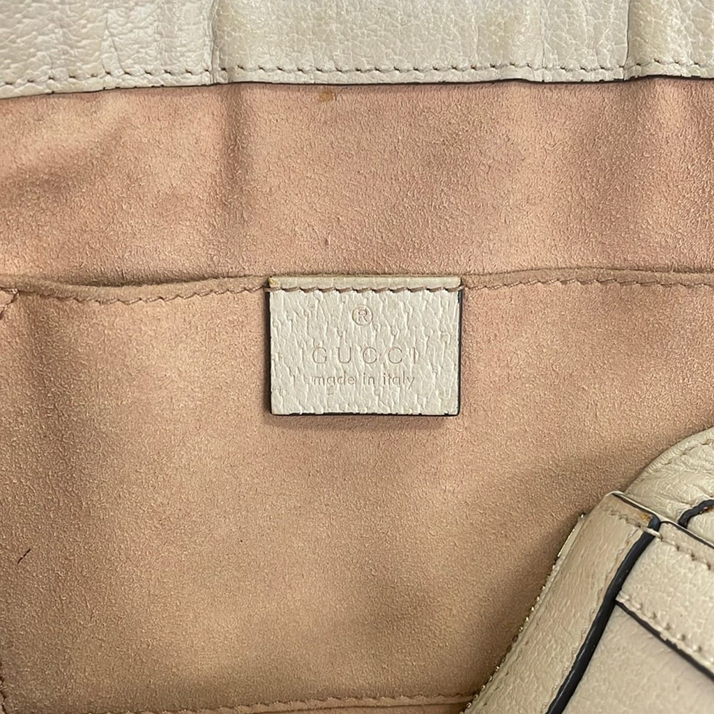 Gucci Tote Ivory Dark Navy Red Leather — view 9