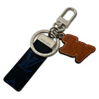 Louis Vuitton Key Holder Porte Cles Monogram Record Black Blue Brown Leather
