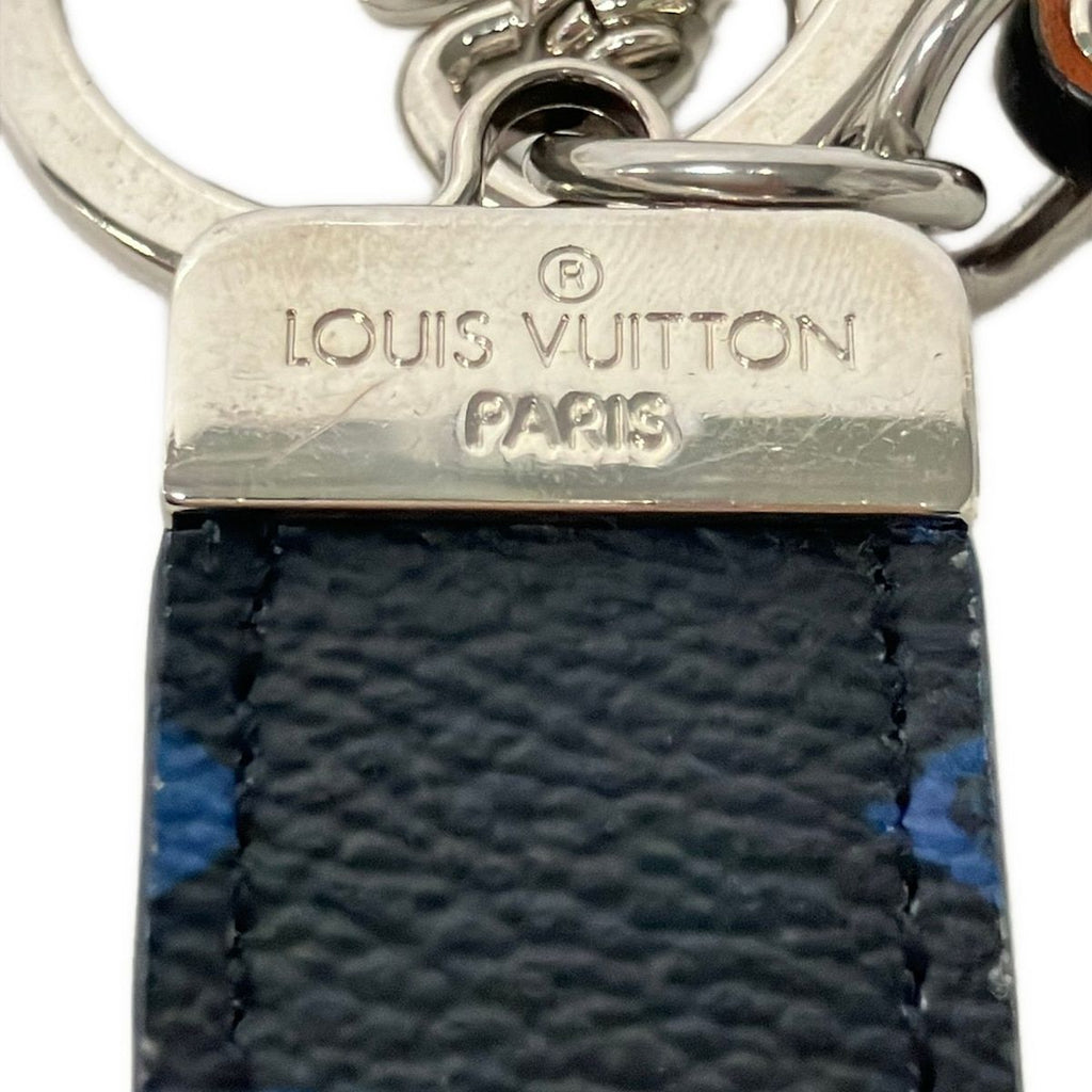 Louis Vuitton Key Holder Porte Cles Monogram Record Black Blue Brown Leather — view 3