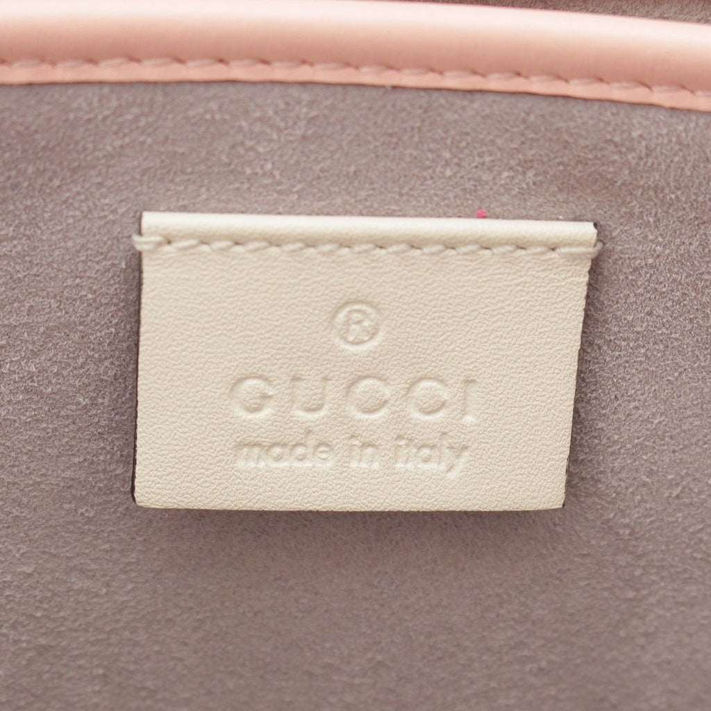 Gucci Bambu Leather Pearl 2-Way Handbag Pink — view 7