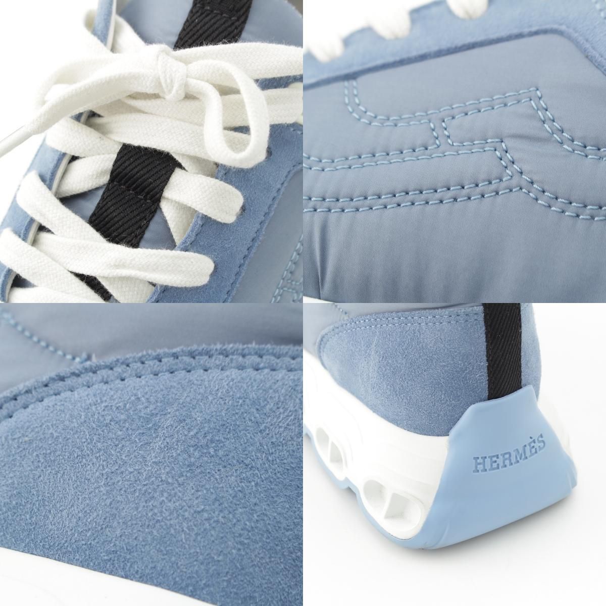 Hermes Impulse Suede Sneakers Blue — view 9