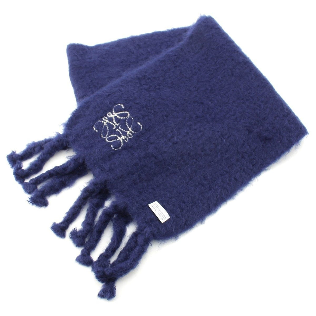 Loewe Mohair Logo Scarf Blue