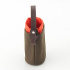 Hermes Canvas Dog Treats Pouch Khaki Orange — view 3