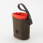Hermes Canvas Dog Treats Pouch Khaki Orange — view 2