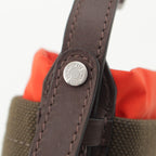 Hermes Canvas Dog Treats Pouch Khaki Orange — view 9