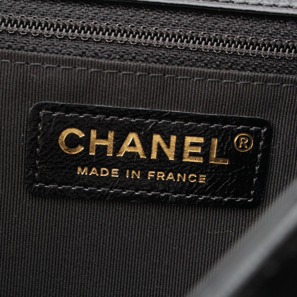 Chanel 25 Shiny Aged Calfskin Chain Shoulder Bag Black — view 7