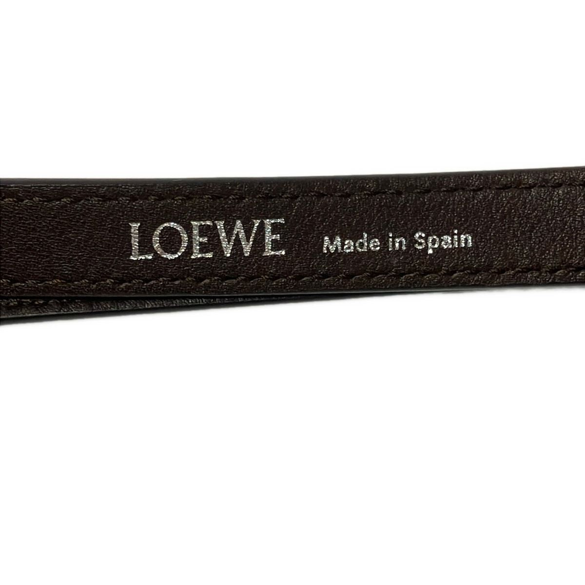 Loewe Shoulder Strap Dark Brown Silver Leather — view 3
