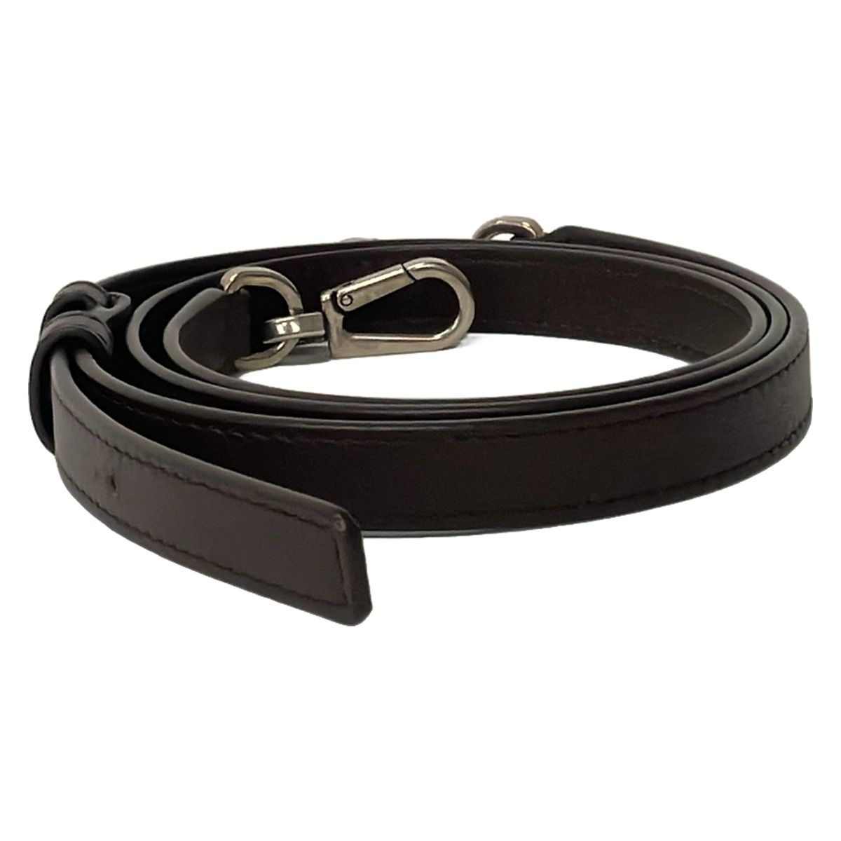 Loewe Shoulder Strap Dark Brown Silver Leather — view 2