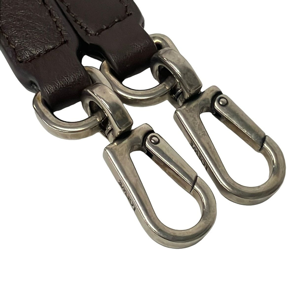 Loewe Shoulder Strap Dark Brown Silver Leather — view 4