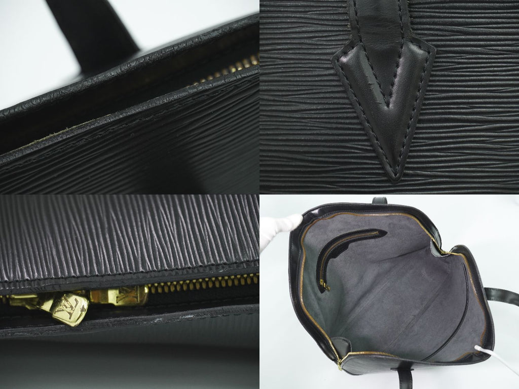 Louis Vuitton LV Lussac Epi Leather Shoulder Bag Tote Noir Black — view 8