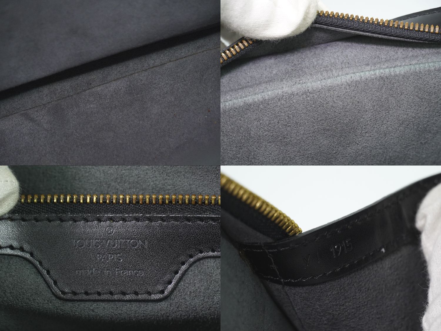 Louis Vuitton LV Lussac Epi Leather Shoulder Bag Tote Noir Black — view 9