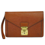 Louis Vuitton LV Pochette Series Dragonne Epi Leather Clutch Kenya Brown