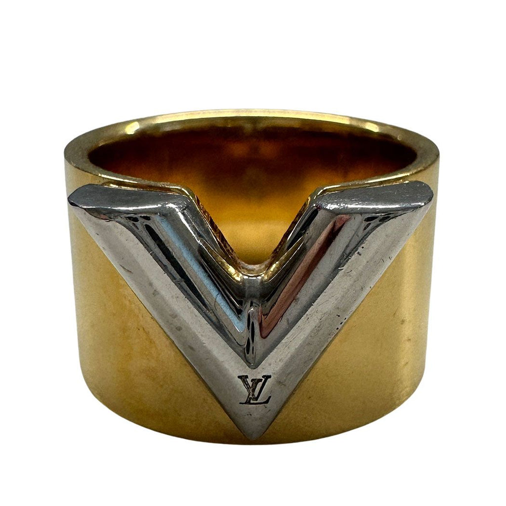 Louis Vuitton Ring Metal Essential Gold M Simple Adult