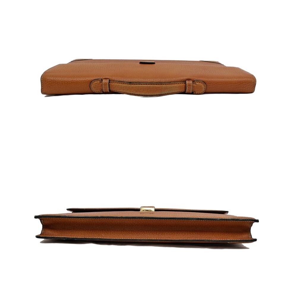 Loewe Business Light Brown Gold Anagram Leather Briefcase — view 4