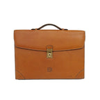 Loewe Business Light Brown Gold Anagram Leather Briefcase