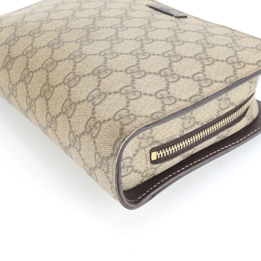 Gucci GG Supreme Leather Clutch Pouch Brown — view 6