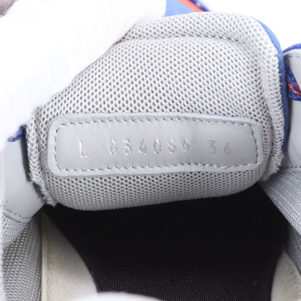 Chanel 36 Blue Leather Nylon Low Cut Sneakers — view 7