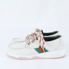 Gucci Agrad Web Stripe 7 Leather Sneakers Low Cut Lace Up Shoes — view 3