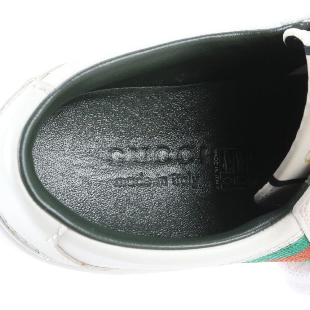 Gucci Agrad Web Stripe 7 Leather Sneakers Low Cut Lace Up Shoes — view 7