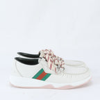 Gucci Agrad Web Stripe 7 Leather Sneakers Low Cut Lace Up Shoes — view 5